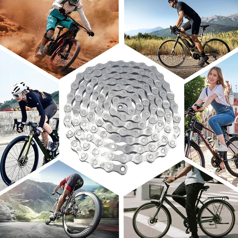 RainFlowwer 6/7/8/9/10/11/12 Speed Bike Chain – High-Strength, Durable & Smooth-Shifting for Road/Mountain Bikes (6/7/8-Speed) - Image 3